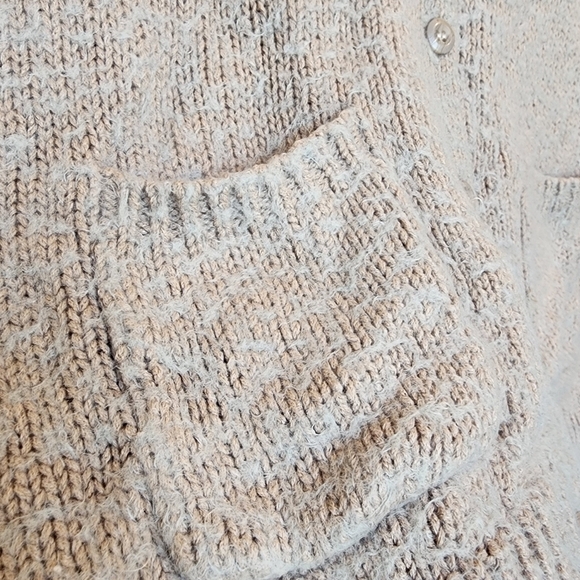 Mossimo Open Front Button Cardigan Sweater Khaki Cream Long Sleeve Sweater - Picture 5 of 13